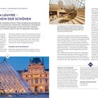 IM LOUVRE – STELLDICHEIN DER SCHÖNEN. Bild zeigt Glaspyramide des Louvre und Innenansicht mit Besuchern.