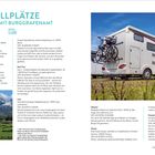 **Stellplätze in Meran mit Burggrafenamt**

Meran: Camping Hermitage by Prinz Rudolf, Näifweg 29, I-39012 Meran  
Dorf Tirol: Snow Camping, Segenbühelstr. 26, I-39019 Dorf Tirol/Meran

Rechts ist ein Wohnmobil mit Fahrrädern vor Bergen.