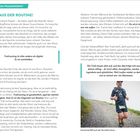 Seite 2: "WARUM TRAILRUNNING? RAUS AUS DER ROUTINE!"

Seite 3: Läufer auf einem schmalen Pfad draußen.