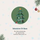 Dekorativer 3D-Baum: Ein Adventskalender, der gleichzeitig festliche Dekoration ist. Illustration eines Weihnachtsbaums.