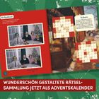 Heiligabend: Finde fünf Unterschiede. Kakuro-Rätsel zum Ausfüllen. Wunderbar gestaltete Rätselsammlung als Adventskalender.