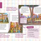"Leseanfänger*innen erleben schnell Erfolge." Kinder wandern im Wald. Aufgabe: Eltern begleiten. Auswahlmöglichkeit.