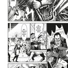 "OH!", "W-Warte! Nicht schießen!", "Beruhige dich, Sahara." Ein brüllender Löwe, Personen in Panik, einer zielt mit einer Waffe.