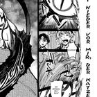 Text: "Kniet nieder vor mir, der Katzeee!", "Scheiße!", "Er verwandelt sich!". Manga-Stil, dynamische Szenen mit intensiven Ausdrücken.