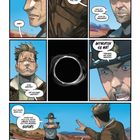 Comic: Ein besorgter Mann steht vor einem Polizisten mit gezogener Waffe. Dialoge über Drogen und Waffen.