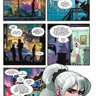 "New York City", Normans Anruf, Buchstäblich abschalten, Peter und Felicia sprechen, sie putzt Zähne. Comic-Stil.