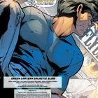 "Green Lantern Galactic Slam" ist der Titel. Comic-Stil, Mann schaut über die Schulter, dynamische Szene, Textblöcke.