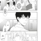 Ein Manga mit zwei jungen Männern in einer Schule. Sie diskutieren über Schulaktivitäten und Nebenjobs vor Schließfächern.