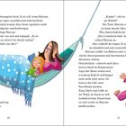 Text auf Seite 10 beschreibt Alice und Maryam in einer Hängematte; Alice nennt es heiß und unbequem. Zeichnung: Zwei Menschen in Hängematte.