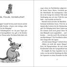 "Friede, Freude, Hundekuchen!" - Fröhlicher Text und Illustration einer feiernden Ratte mit Hütchen.