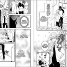 Mangaseite mit jungen, stilvollen Charakteren in einer Schule. Texte zeigen innere Monologe und Interaktionen.