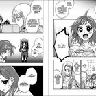 Eine Manga-Seite mit verschiedenen Charakteren, die in Blasen über ein „Orakel“ und „Majin-Zauberwürmer“ sprechen.