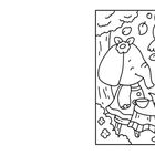 Illustration: Ein Elefant und ein Fuchs trinken Tee unter einem Baum, mit einem Vogel oben im Geäst. Blätter und Blumen umgeben sie.