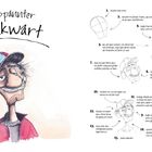 "Tiefenentspannter Tankwart" steht über einer Illustration. Links ein Mann mit Baseballkappe, lakonischem Gesichtsausdruck. Rechts Schritt-für-Schritt-Zeichentutorial.