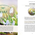 Naturmomente im März. Ostara. Frühlings-Tagundnachtgleiche. Bild von Schneeglöckchen. Text erklärt das Fest Ostara.