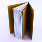 Ein Heft mit offenen blauen Deckeln; die Innenseiten tragen weiße, handgezeichnete Herzen.