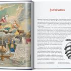 Links ein Gemälde mit religiösen Symbolen und Figuren in Wolken, rechts der Text: "Introduction" mit einem philosophischen Essay.