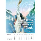 Text: "Ich strecke mich nach dem aus, was vor mir liegt. Philipper 3,13." Illustration: Ein Mensch streckt die Arme in den Himmel.