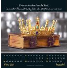 Eine Krone auf einem alten Buch. Text: "Einer von Hundert liest die Bibel. Die anderen Neunundneunzig lesen den Christen."
