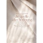 Text: "Darum ist es mein Wunsch, dass Gott, die Quelle aller Hoffnung, euch in eurem Glauben volle Freude und vollen Frieden schenkt, damit eure Hoffnung durch die Kraft des Heiligen Geistes immer unerschütterlicher wird. Römer 15,13-14." Hintergrund: Strukturierter Stoff. Unten: Kalendertage in kleiner Schrift.