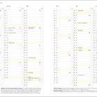 Jahresplaner 2027 mit Monaten Januar bis Juni, Feiertage wie Neujahr, Valentinstag, Ostern, und Steuerwochen. Tabellenformat.