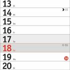 Kalender für April. Jeder Tag mit Wochentag und Datum. Wichtige Tage: 4, 11, 18 in Rot. Mondphasen und Sonnenaufgang/Untergang.