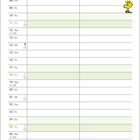 "Name, April, 06:52, 20:00, SEUFZ." Kalenderseite mit einer Illustration einer gelben Vogelfigur. Comic unten.