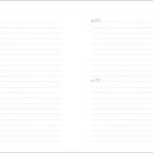 Oben steht "NICHT VERGESSEN!". Links sind Januar, Februar; rechts März, April auf linierten Seiten.