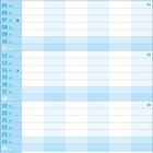 Kalender für April 2027. Tage von 01 bis 30 mit Wochentagen von Donnerstag bis Freitag in Blau und Weiß.