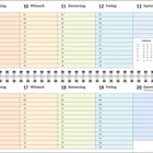 Kalenderseite mit zwei Wochen im März. Wichtige Daten: 8. (Internationaler Frauentag), 20. (Frühlingsanfang).