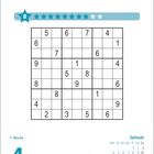 Kalenderblatt für Januar, Montag, 1. Woche, mit Sudoku-Rätsel, Schwierigkeitsgrad 8 von 10. Datum: 4. 
