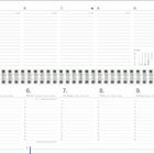 Kalenderseite mit Spalten für die Tage 4. bis 10. Januar, inklusive Notizzeilen und kleiner Monatskalender rechts oben.