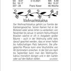 SA 8.07, SU 16.17, 3.12.2021, Franz Xaver, 48. Woche. Weihnachtskaktus-Info, Illustration mit Blumenranken.
