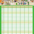 Kalenderblatt mit dem Monat "April". Links "NAME", darunter Wochentage. Illustration eines Kaufhauses.