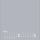 Kalender für April mit hervorgehobenen Tagen: 4., 11., 18., 25. Dezente graue Gestaltung.