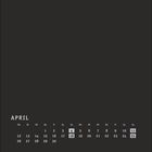 APRIL-Kalender mit hervorgehobenen Daten: 4., 11., 18. und 25. Kleine Zahlen in einer Reihe unten.