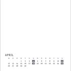 April-Kalender, Wochen beginnen mit Montag, der 4., 11., 18., 25. ist hervorgehoben.