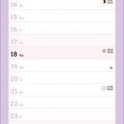 "April" steht oben. Rechteckige Kalenderillustration mit einer Teekanne, einer Tasse und einem Kätzchen. "Tea Time Club".