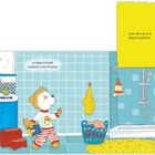 "Nein, aber da ist ja Bobos Nachtlicht. Ist Bobos Giraffe vielleicht in der Dusche?" Illustration: Bärchen im Badezimmer.