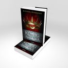 Text: "Der König von Amerika", "Michael Peinkofer". Ein Buch zeigt eine Krone auf rotem Hintergrund und das Logo "Lübbe".
