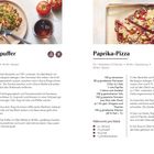 Rezepte: 

1. "Herzhafte Käsepuffer" mit Zutaten und Anleitung.
2. "Paprika-Pizza" mit Zutaten und Anleitung.

Links Käsepuffer-Bild, rechts Paprika-Pizza-Bild.