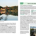 Seite 43, "Rund um den Breiten Luzin"; Infos über Weglänge, Öffis, Kleidung, Aufstieg. Bild: See mit Gebäuden am Ufer.