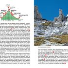 Seite 54 und 55. Die linke Seite zeigt Text mit einer Routenbeschreibung. Rechts ist eine felsige Landschaft mit klarem Himmel.