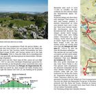 Über die Vega de la Piedra reicht der Blick bis zur Küste. Karte zeigt Wanderweg mit Höhenangaben und markierten Pfaden.