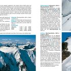 Texte: Berner Alpen, Anforderungen, Stützpunkt, Ausgangspunkt, Hüttenaufstieg, Aufstieg, Routenverlauf. 

Bilder: Schneebedeckte Berge, Kletterer am Gipfel.