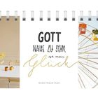 GOTT nahe zu sein, ist mein Glück. Nach Psalm 73,28. Links ein Tisch mit Blumen, rechts ein Riesenrad.