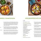 Brokkoli-Shakshuka und Hülsenfrüchte-Shakshuka. Rezepte mit Zutatenlisten, Zubereitungszeiten und Bilder der Gerichte.