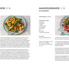 Linke Seite: "PAK-CHOI-GEMÜSE MIT ORANGEN", Details zu Zutaten und Zubereitung. 
Rechte Seite: "MANGOLDGEMÜSE MIT ROSINEN", ebenfalls mit Zutaten und Anweisung.