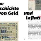 „Eine Geschichte von Geld und Inflation“. Banknotenabbildungen und ein erklärender Text über die Nachkriegszeit.