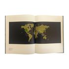 Weltkarte mit farbigen Punkten und Linien, Darstellung von Informationen über positionierte Kreise.